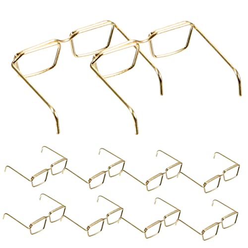 ibasenice 10 STK Brillengestell Puppe Mit Brille Mini Puppe Verkleiden Zubehör Puppenbrille Bastelbrille Für Puppen Mikro Schnapsgläser Accessoires Für Puppenkleidung Stahl Golden von ibasenice