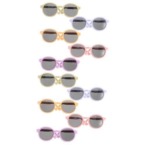 ibasenice 10 STK Puppenbrille Spielzeug-Accessoires Puppenparty Puppenliebhaber Puppenfiguren Sonnenbrillen basteln Puppe Sonnenbrille Puppensonnenbrille aus Plastik Brille für Puppe von ibasenice