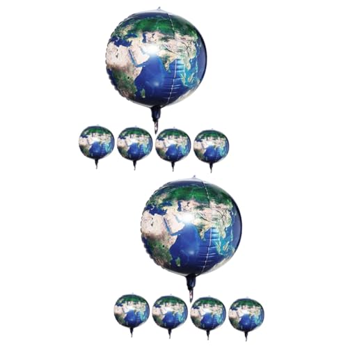 ibasenice 10 Stk geburtstagsfeier dekoration Planetenballon Aluminiumfolienballon blaue ballons der ballon Weltkartenballon Welt Ballons Ornament des Planeten mondförmiger Ballon Blue von ibasenice