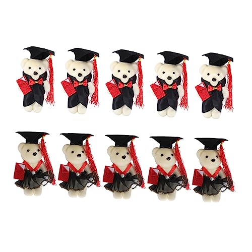 ibasenice 10 Stück Dr Bär Mini Abschlussbär Ornament Abschlussbär Dekoration Abschlussbär Puppenständer Abschlussbär Stehend Mini Abschlussbär Miniatur Abschlussbär von ibasenice