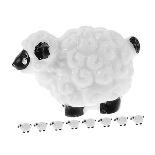 ibasenice Schäfchen Deko Mini Schaf Figuren Dekorative Resin Tierfiguren Für Garten Moos Deko Miniatur Schafe Für Gartenlandschaften Niedliche Schäfchen Für Außenbereich Deko Schaf Kuscheltier von ibasenice