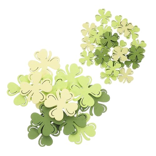 ibasenice 100 Stücke Kleechips St. Patricks Kleeblatt Aus Metallfolie Kleeblatt-dekoration Kleeblatt-tischkonfetti Kleeblatt Konfetti Kleeblattgrünes Konfetti Patricks Day Tischkonfetti Holz von ibasenice