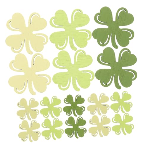 ibasenice 100St Kleechips Kleeblattgrünes Konfetti Patricks Day Tischkonfetti glücksbringer deko holzkonfetti Holz Konfetti Irische Feiertagsausschnitte Kunsthandwerk zum St. Patricks Day von ibasenice