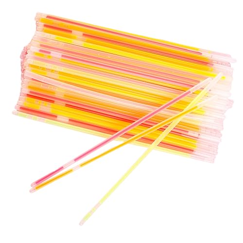 ibasenice 100St Leuchtstab-Set Neon-Partyzubehör Leuchtstäbe leuchtende armbänder glowstick einhandzwinge dunkle Partyartikel Fließende Requisiten für Kinderpartys Plastik von ibasenice