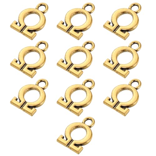 ibasenice 10Pcs Griechisch Brief Schmuck Brief Anhänger Für Schmuck Die Goldbriefe Für Armband Machen Machen Griechische Buchstaben Perlen Glitzerbriefbriefbriefbrand Für Schmuck von ibasenice