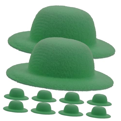 ibasenice 10St Mini-Strohhut Kleiner Zylinder Kleiner Hut dekorativer DIY-Hut Mini-Weihnachtsschmuck Hut- kleine Hutstütze Puppenmütze selber Machen Puppenhüte Flanell Green von ibasenice