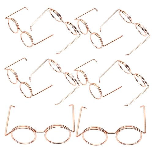 ibasenice 10St Puppenbrille Hundebrillengestell Sonnenbrille Masse Rave-Brille für puppenkleidung doll Accessories Puppe Verkleidet Brille Bastelsonnenbrille für Puppen Metall Rose Gold von ibasenice