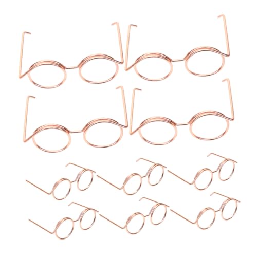 ibasenice 10St Puppenzubehör Puppen ferngläser Puppenmode Mini gläser Puppen kleiderschränke Brillenrequisiten zum Anziehen Gläser für den Heimwerkerbedarf Mini-Brille Metall von ibasenice