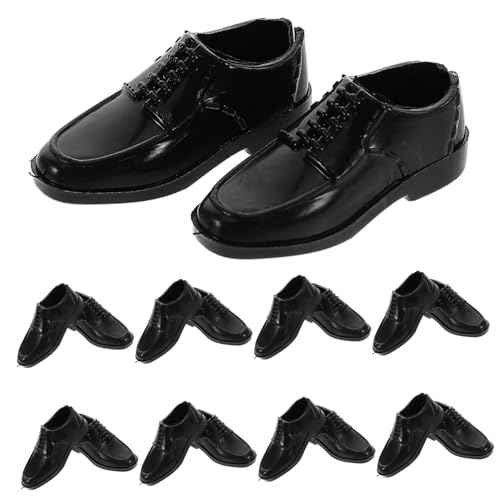 ibasenice 10st Schuhe Miniaturornamente Actionfiguren-Schuhe Miniatur-Shop Für Schlafzimmerzubehör Puppenhaus-dekor Puppe Winzige Schuhe Puppe Verkleiden Sich Kleidung Black Plastik von ibasenice