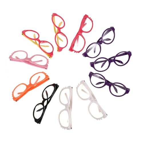 ibasenice 11 Stück Puppenbrille Puppen kinderpuppe kunststoffgläser puppenkleidung Puppenaccessoires Brille Puppe Brillen Puppenzubehör Puppengläser Dekore Plastik von ibasenice