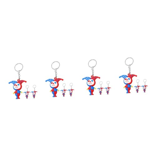 ibasenice 12 STK Lustiger Anhänger Bookmark schlüsselanhänger Kinder Clown Figur Schlüsselanhänger Sack Geburtstagsgeschenk Clown-Puppe-Schlüsselanhänger Kreative Clown-Anhänger PVC von ibasenice