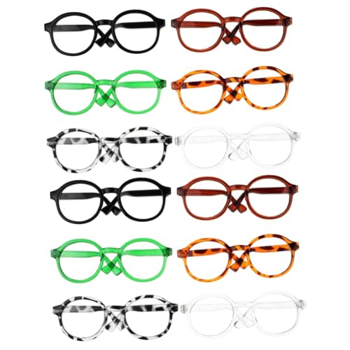 ibasenice 12 STK Puppenbrille Puppe Verkleidet Brille Mini-Puppen-Sonnenbrille Puppe Sonnenbrille Miniatur-Brille Katzen-Sonnenbrille Mini-Puppen-Brille Lesebrille Für Puppen Plastik von ibasenice