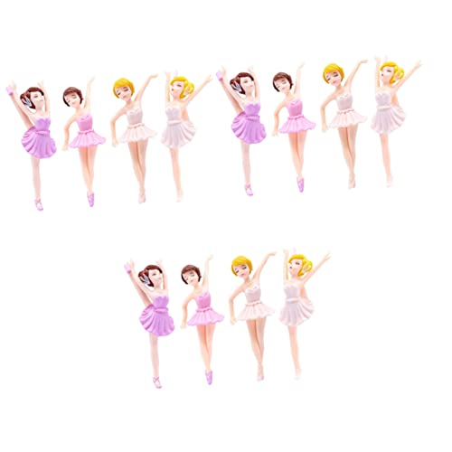 ibasenice 12 Stk Ballerina-Mädchen Ballerina-Tortenaufsatz Ballettpuppe Miniaturfiguren Dekorationen hochzeit dekoration puppen Kuchendekoration für Mädchen Figur einer Balletttänzerin PVC von ibasenice