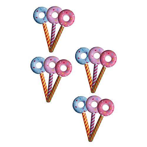 ibasenice 12 Stk aufblasbares Donut- ballons balloons balons Donut-Dekoration ballonie Ereignis Palettendekoration Aufblasgerät Textmarker Partyballon Donut-förmiger Ballon PVC von ibasenice