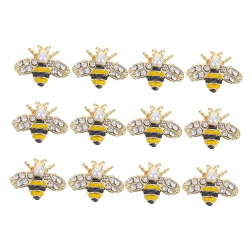 ibasenice 12 Stück Nagel Charms Biene DIY Charms Biene Nail Art Charms Legierung Bienen Schmuck Charm Nagel Kristall Strass Dekoration Nail Art Liefert Zubehör von ibasenice