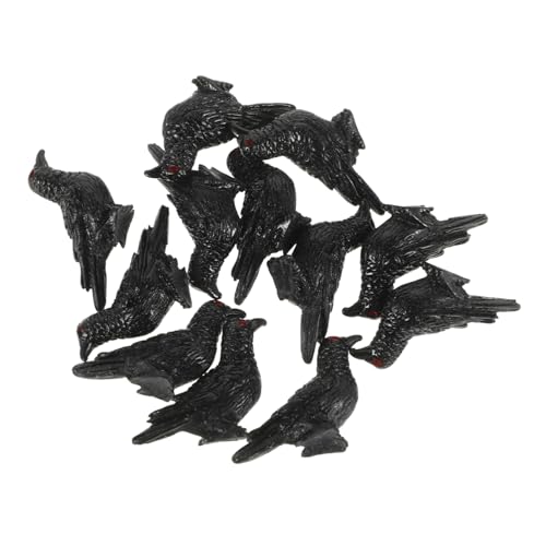 ibasenice 12 Stück Vogelfiguren Aus Schwarzem Harz Und Sand Tischdekoration Mini Vogel Ornament Mini Halloween Ornamente von ibasenice