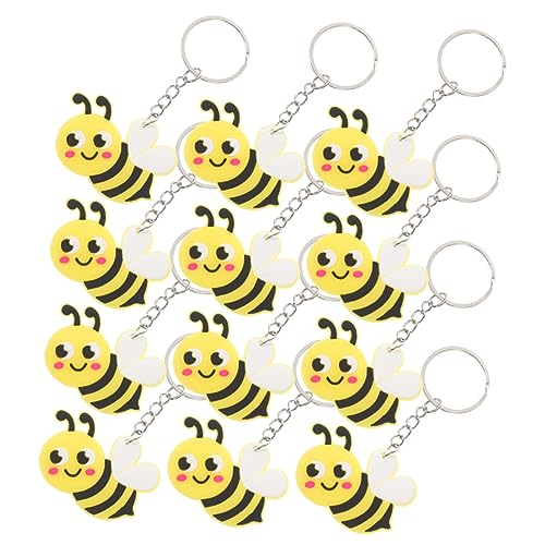 ibasenice 12st Niedlicher Kleiner Bienenschlüssel Stift Ring Bienendekor Imker Charme Favorisieren Thematisiert Schleife Honigspender Futterspender Plüsch Kette Brosche Pvc von ibasenice