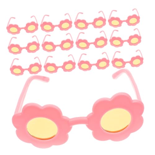 ibasenice 15 STK Mini-Brille Puppenkostümbrillen Miniatur-sonnenbrillenmodell Puppen Sonnenbrille Puppenhaus-dekor Puppenbrille Puppen-verkleidungszubehör Mini-Puppen-Brille Rosa Plastik von ibasenice