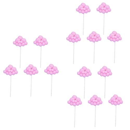 ibasenice 15 Stk Geburtstagstorte Dekoration Cupcake-topper Aus Garn Kuchen Cupcake-einsatz-topper Cupcake-picks Für Die Brautparty Cupcake-topper Für Kinderpartys Wolken-cupcake-pick Rosa von ibasenice