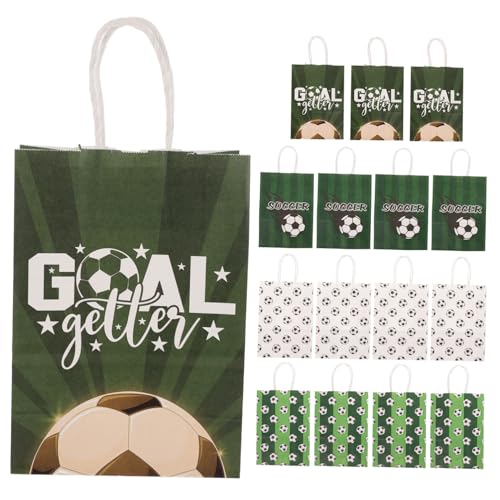 ibasenice 16St Geschenktüte mit Fußballmotiv Partytüten zum Thema Fußball Fußball-Geschenktüte gesteckt spielzeug Geschenktüten mittlerer Größe Sport-Goodie-Bags Geschenktüten für den Laden von ibasenice