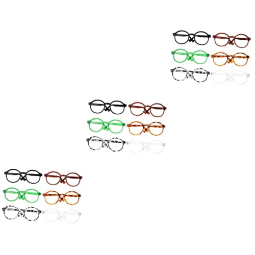 ibasenice 18 STK Puppenbrille Kostümzubehör Für Minipuppen Miniatur-Brille Lesebrille Für Puppen Puppe Verkleidet Brille Katzen-Sonnenbrille Puppe Sonnenbrille Mini-Puppen-Brille Plastik von ibasenice