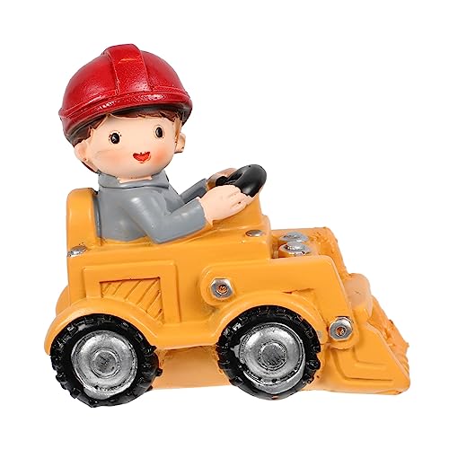 ibasenice 1Stk Bagger-Ornament für kinderspielzeug spielzeugbagger Farbenfrohe Dekoration boy toys Puzzle- Mini-Kuchen Kuchendekoration schöner Tortenaufleger Harz von ibasenice