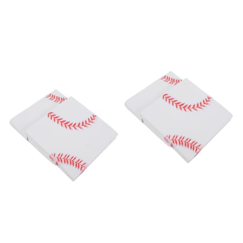 ibasenice 2 Sätze Baseball-serviette Weiße Servietten Cocktail Servietten Party Servietten Baseball-charme Baseball-t-shirt Kekstüten Abs Serviettendekor Abendservietten Papier 40 Stück * 2 von ibasenice