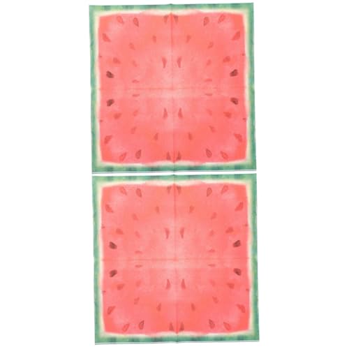 ibasenice 2 Sätze Wassermelonen Partytücher Partyservietten Wassermelonen Servietten Partyzubehör Süßigkeiten Obst Papierservietten Essbar Oh Pool Kuchen 40 Stück * 2 von ibasenice