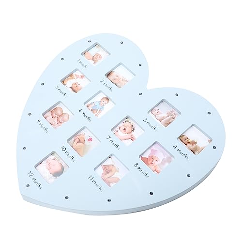 ibasenice 2 Stk Wachstum Fotorahmen geburtsgeschenke wandverkleidung fotogrschenk babyalbum babyzimmer zubehör Neugeborenes Bilderrahmen -Fotorahmen Erinnerungen Fotorahmen PVC Blue von ibasenice