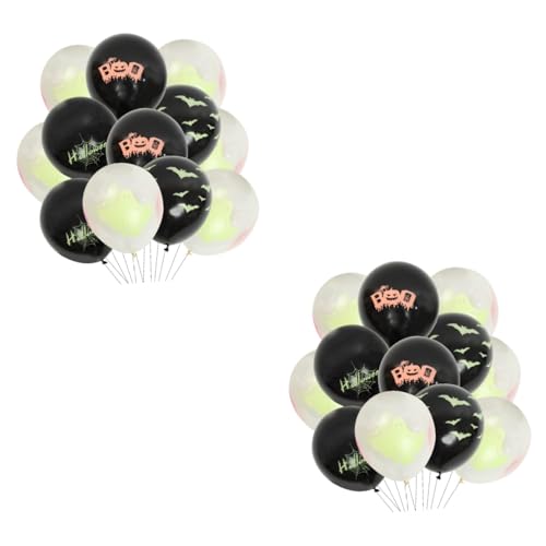 ibasenice 200 Stk Halloween Fluoreszierende Ballons Halloween-geisterballons Halloween-dekorationen Halloween-partydekorationen Kürbis Bedruckter Ballon Halloween-partygeschenke Emulsion von ibasenice