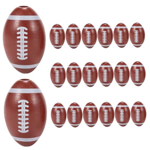 ibasenice 20St Abstandsperlen für Armband american football Amerikanischer Football Fußball Girlande Sport-Charm-Abstandsperle Fußballperlen aus Holz zur Schmuckherstellung Sport lose Perlen von ibasenice