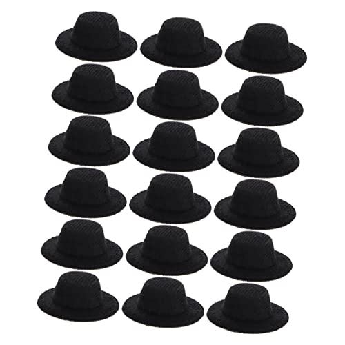 ibasenice 20st Mini-Hut Spielzeug Mini-Zylinder Hut Cupcake Topper Mini-Fedora-Hut Zubehör Für Die Puppenherstellung Gnomenhüte Puppenhut Mini-Puppen Puppenkleidung Anziehpuppe Black Stoff von ibasenice