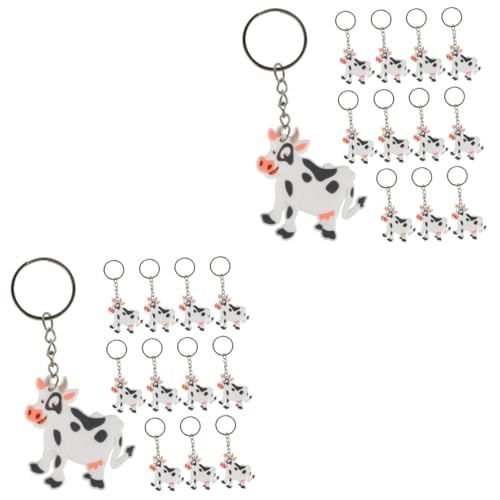 ibasenice 24 Stk Kuh Schlüsselanhänger geburtstagsgeschenke lustiger schlüsselanhänger Zootier Schlüsselanhänger tierischer Schlüsselanhänger Schlüsselringe Schlüsselbund Kuhtaschen-Anhänger von ibasenice