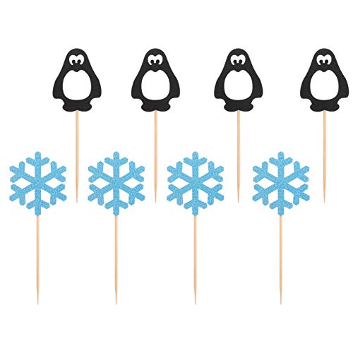 ibasenice Party Dekoration 24 Stücke Kuchen Cupcake Topper Pinguin Schneeflocke Form Sicher Nicht-fading von ibasenice