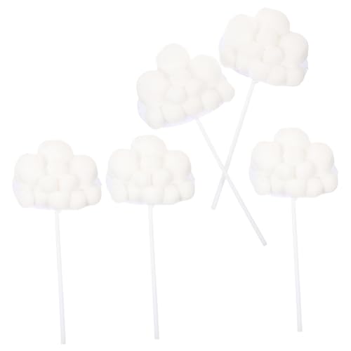 ibasenice 25 Stk Geburtstagstorte Dekoration Wolken-cupcake-topper Kuchendeckel Regenbogen Hochzeits-cupcake-topper Party-kuchen-picks Mini-kuchen Geburtstagskuchen-picks Kuchen Picks Weiß von ibasenice