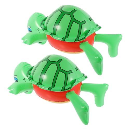 ibasenice 2Pcs Schildkrötenballon aufblasbare schildkröte radiergummi schildkröte qridor Strandparty-Dekoration Luftballons Aufblasbare Ballonspielzeuge Party-Pool-Ballons PVC Green von ibasenice