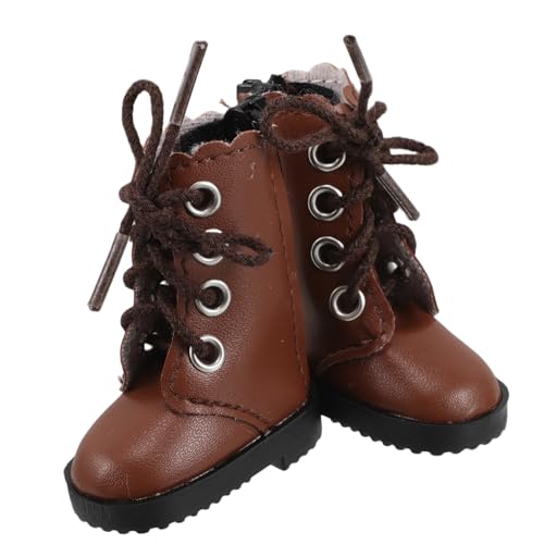 ibasenice 2St Bjd Puppenschuhe Puppen Kleidung Puppen Accessoires Zubehör Kugelpuppen Zubehör Katzenspielzeug Spezialdüse Mini-Puppen tierische Schuhe Mini-Markenschuhe Stoff Brown von ibasenice