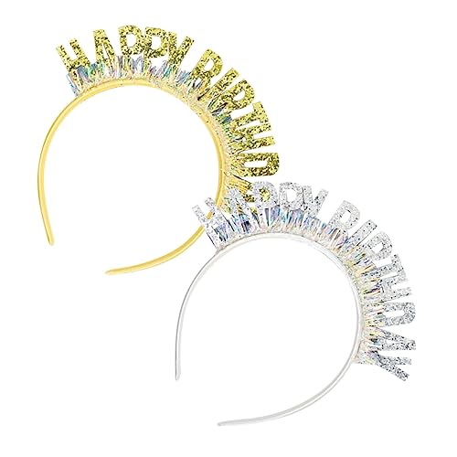 ibasenice 2St Glitzer-Geburtstags-Hut haarband hair- alles zum geburtstag kopfschmuck Kuchendekorationen Haarnadel Haarspangen Kinderhaarreifen Dekor entzückender Kopfschmuck Vlies von ibasenice