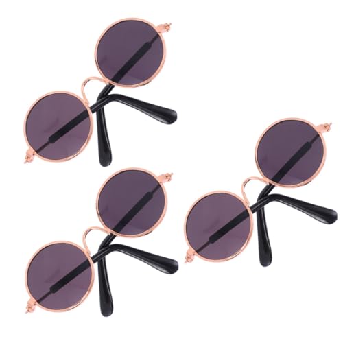 ibasenice 2St Mini-Brille Puppe Sonnenbrille Requisiten Miniaturen Träger Puppenzubehör Auto tierkostüme Puppen Kleidung Puppenbrille Toy Hund Sonnenbrille Mini-Sonnenbrille Kunststoff Black von ibasenice