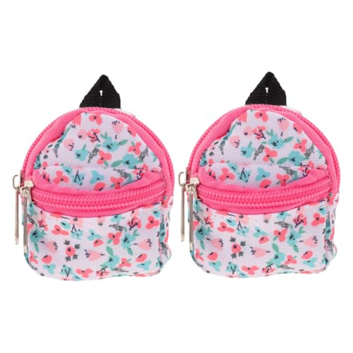 ibasenice 2St Puppenrucksack Puppen Puppenkleidung Puppen Spielset Puppenwechsel Kleidung Puppenmoden Mini-Puppenschulausrüstung Kleiner Reißverschlussrucksack für Puppen Polyester von ibasenice