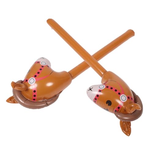 ibasenice 2st Aufblasbarer Pferdekopfstock Pferdekopf-stabballon Aufblasbarer Pferdeballon Western-halloween-dekorationen Cowgirl- -ballon Pferdekopf Auf Einem Stock Brown Pvc von ibasenice