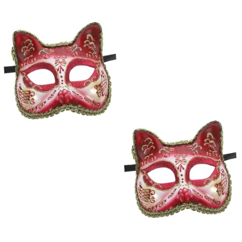 ibasenice 2st Maske Halloween-katzen-cosplay Cosplay Dekorativ Katzenkopf Halloweenkostüm Zubehör Für Halloween-kostüme Partygeschenk Plastik von ibasenice