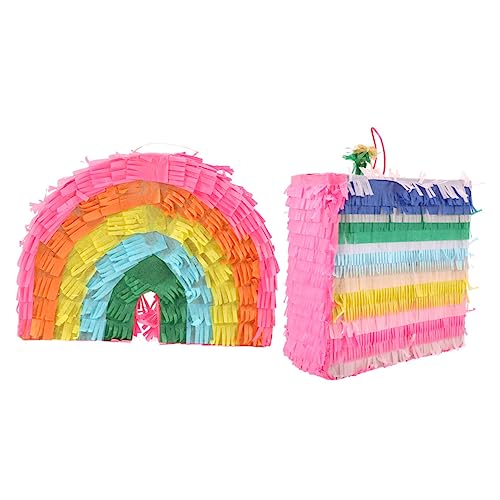 ibasenice 2st Piñata Kalimba-aufkleber Brautdusche Pinata Party-anhänger Kuchendekoration Party-pinata-dekor Partygeschenk Einhorn-pinata Party-dekoration Zum Aufhängen Eis Pinata Papier von ibasenice