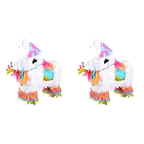 ibasenice 2st Pinata-geschenkbox Outdoor- Kleine Piñata Piñata-zubehör Für Kindergeburtstage Draußen Kinderspielzeug Pinata-hit-spielzeug Kleine Einhorn-pinata Colorful Papier von ibasenice