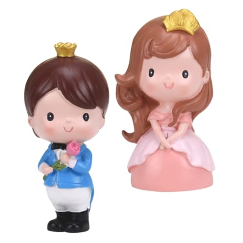 ibasenice 2st Prinzessin Prinz Ornament Prinzessinnenfiguren Dekorationen Braut-bräutigam-figur Kuchen Andenken Puppen Paar Tortenaufsätze Braut Bräutigam Miniatur Prinz Figur Harz von ibasenice