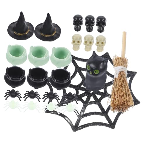 ibasenice 3 Sätze Halloween-Wohndekoration Puppenhaus-Halloween Halloween-Miniatur-Hauszubehör halloween figuren halloween-figuren Feenfiguren Halloween-Miniaturen aus Kunststoff Plastik von ibasenice