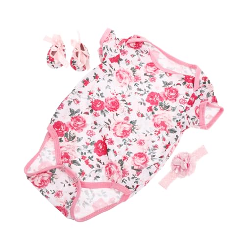 ibasenice 3 Stück Puppenkleidungszubehör Outfits Reborn Puppen Outfits Kleidung Reborn Puppenkleidung Neugeborene Kleidung Für Mädchen Reborn Puppenschuhe Puppenzubehör Baumwolle Rosa von ibasenice