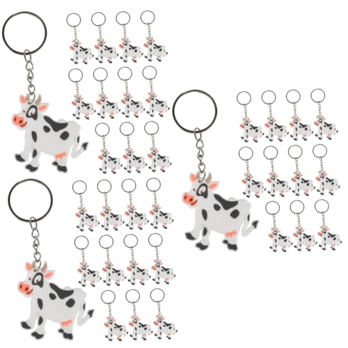 ibasenice 36 Stk Kuh Schlüsselanhänger Kuhtaschen-Anhänger Kuh-Anhänger-Charme geburtstagsgeschenke lustiger schlüsselanhänger Schlüsselbund Schlüsselringe entzückender Anhänger Weiß von ibasenice