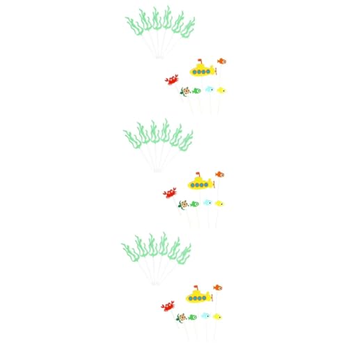ibasenice 39 Stk obstspieße partydekoration dekoration party Cupcake-Deko Bestätigungskarten Sommerdeko kuchen Tortenaufleger mit Meeresmotiven Cupcake-Picks schmücken Requisiten von ibasenice