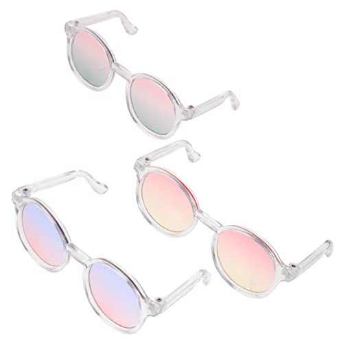 ibasenice 3St 6 Punkte Puppenbrille Modepuppe Schwimmpuppe klare Gläser Kleinkindspielzeug puppenkleidung Puppen Kleidung Puppenmode schnapsgläser Brille für Puppe Puppenbrillen Plastik von ibasenice